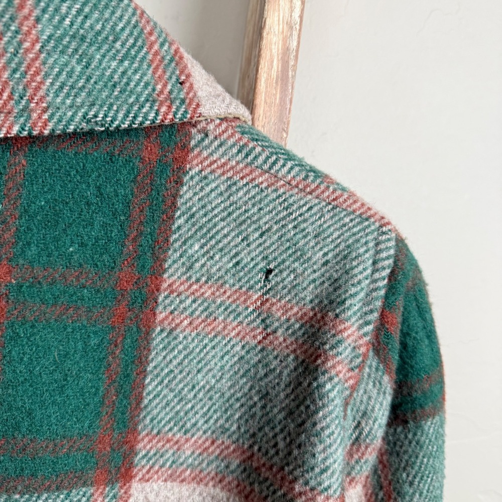 Vintage 60s Reversible Wool Plaid‎ Canvas Jacket size Small, 38, USA - Picture 3 of 8